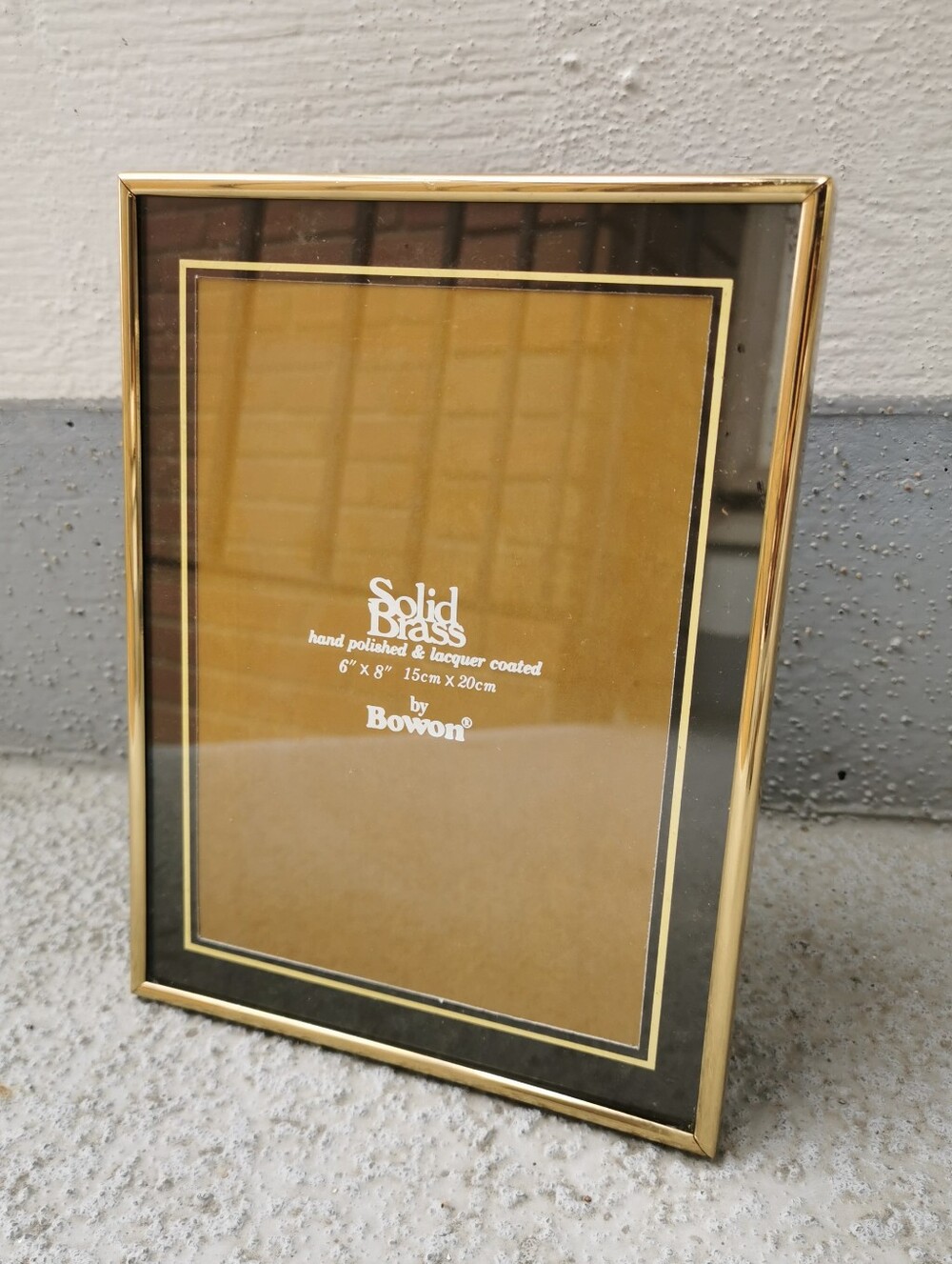 Vintage Solid Brass Brown Photo Frame 6x8 By Bowon